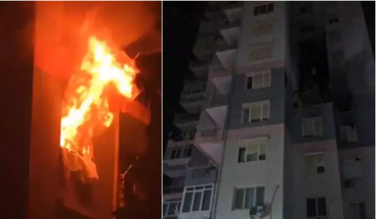 15 katlı binadaki daire küle döndü       