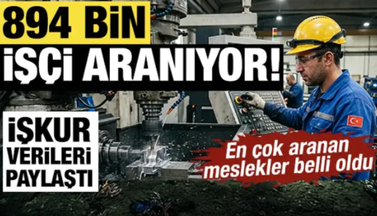 894 bin iş&ccedil;i aranıyor! İŞKUR verileri paylaştı: En &ccedil;ok aranan meslekler belli oldu