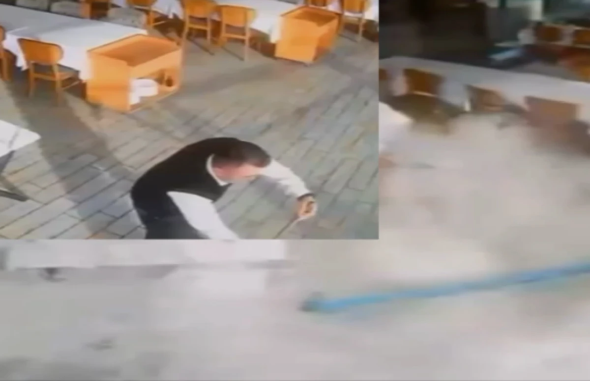 Alanya'da dalgalar balık lokantasını bastı!  