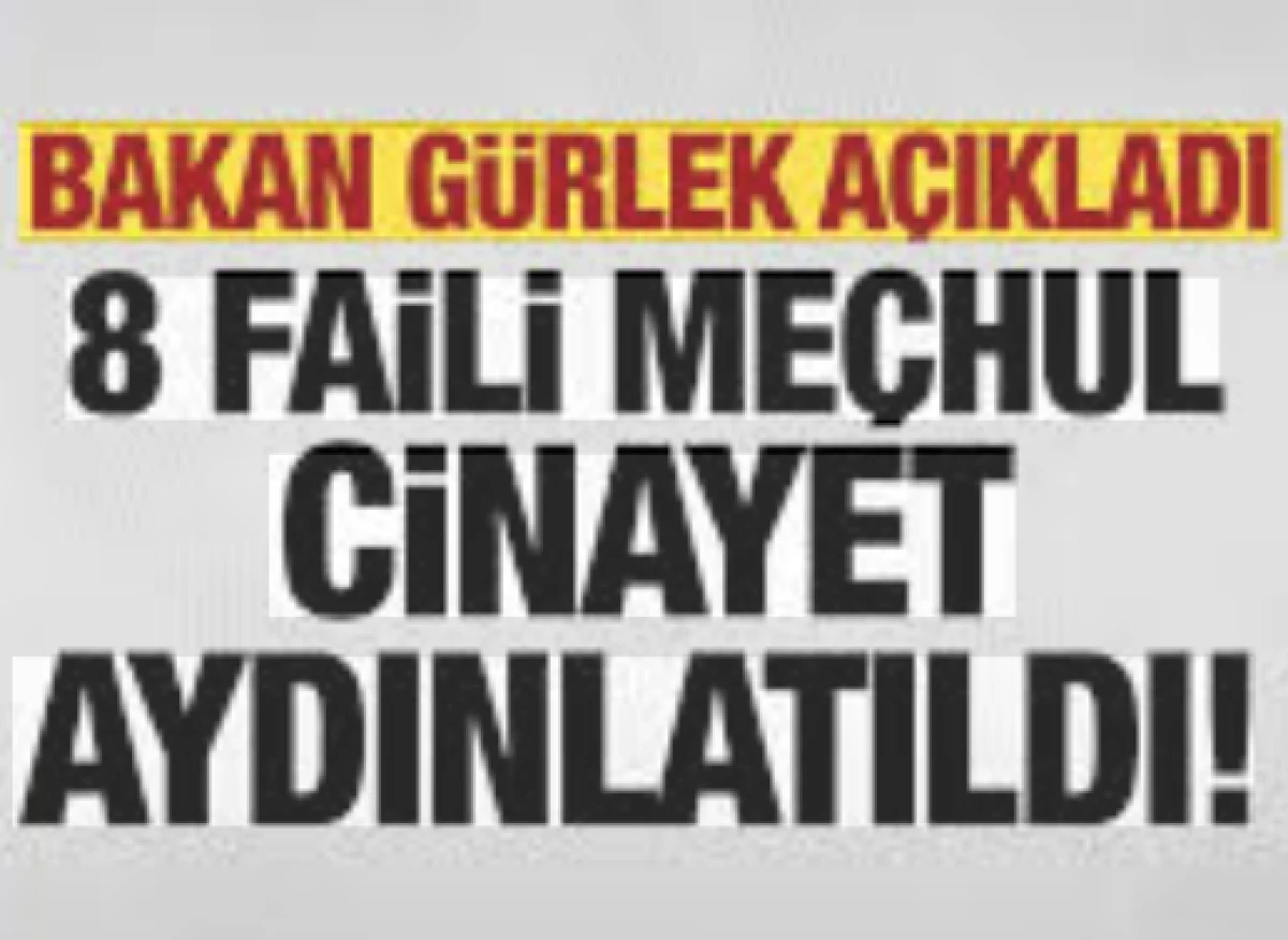 Bakan G&uuml;rlek a&ccedil;ıkladı: 7 faili me&ccedil;hul dosyada 8 cinayet aydınlatıldı