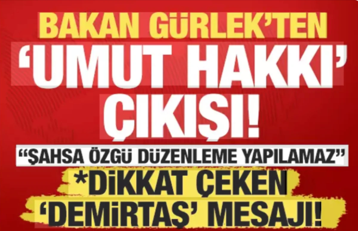 Bakan G&uuml;rlek'ten 'Umut hakkı' a&ccedil;ıklaması         