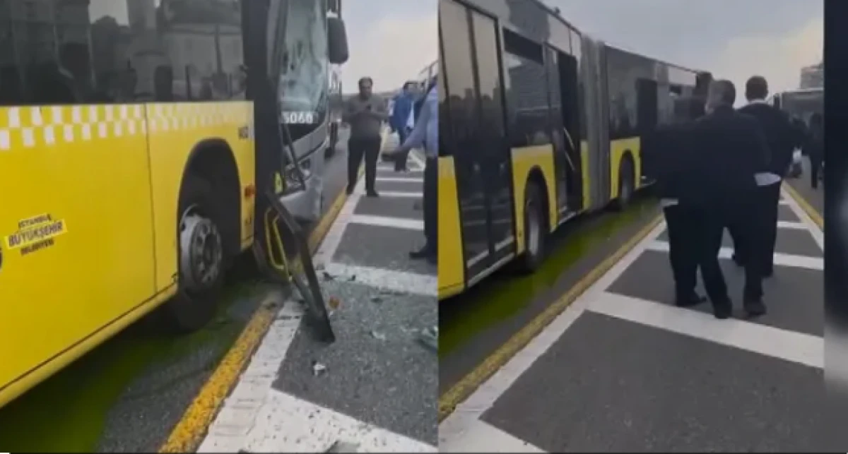 Beylikd&uuml;z&uuml;'nde 2 İETT otob&uuml;s&uuml; &ccedil;arpıştı: Yaralılar var