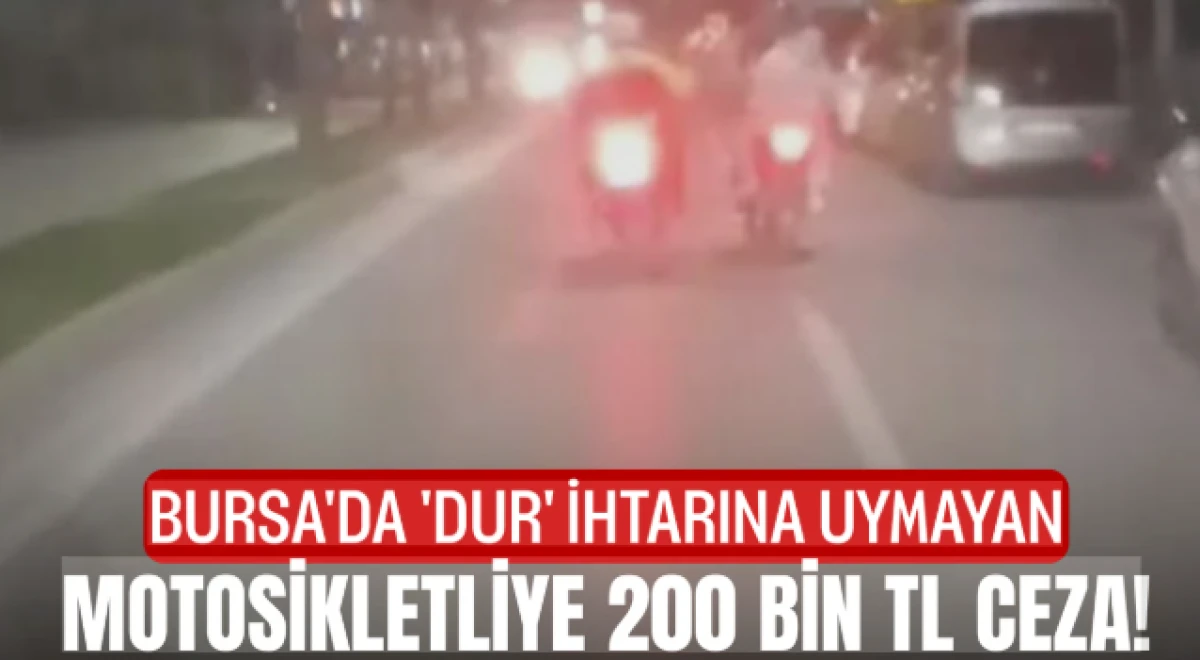 Bursa'da 'dur' ihtarına uymayan motosikletli yakalandı     