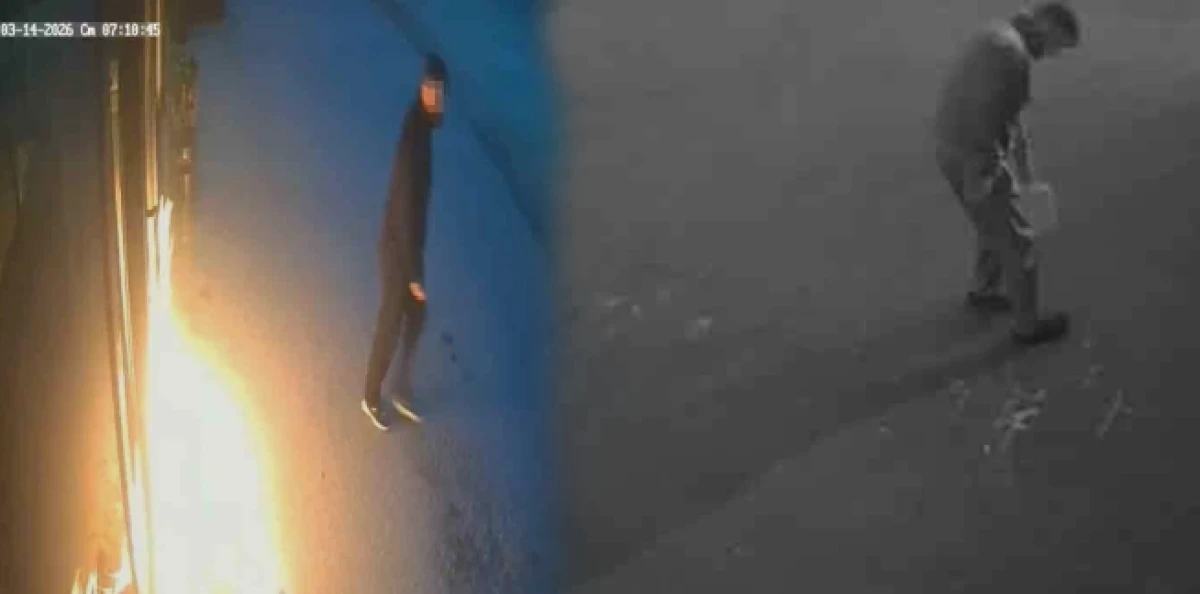 Bursa'da kundak&ccedil;ının g&uuml;venlik kamerası g&ouml;r&uuml;nt&uuml;leri ortaya &ccedil;ıktı