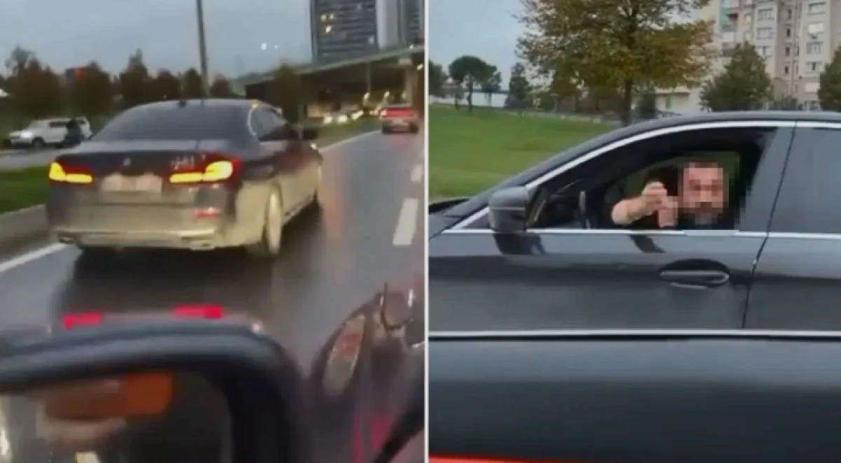 B&uuml;y&uuml;k&ccedil;ekmece'de trafikte yol verme tartışması: Tartıştığı s&uuml;r&uuml;c&uuml;n&uuml;n aracına &ccedil;arpıp ka&ccedil;tı
