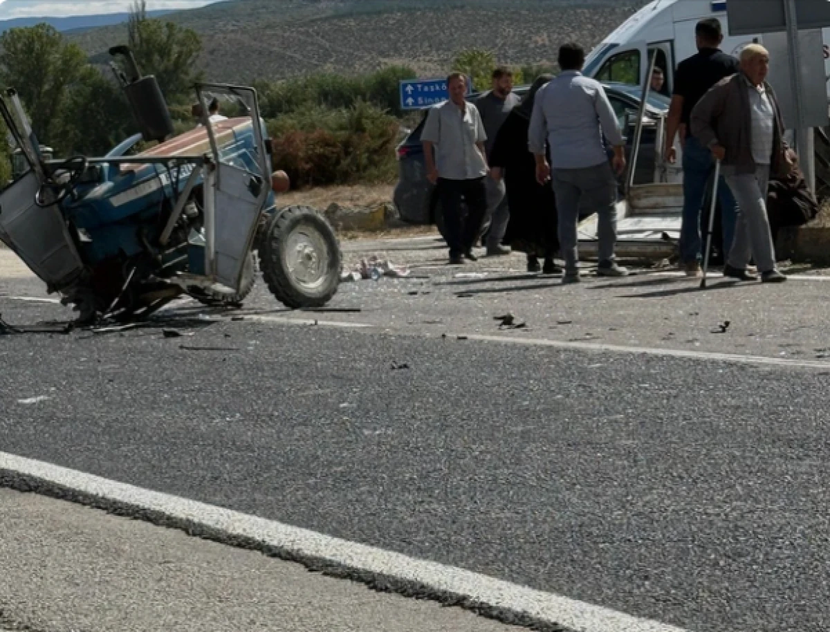 Ciple &ccedil;arpışan trakt&ouml;r ikiye b&ouml;l&uuml;nd&uuml;