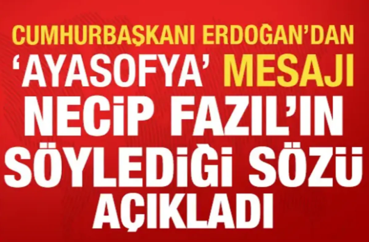 Cumhurbaşkanı Erdoğan: Ayasofya'yı yeniden ibadete a&ccedil;mak bize nasip oldu