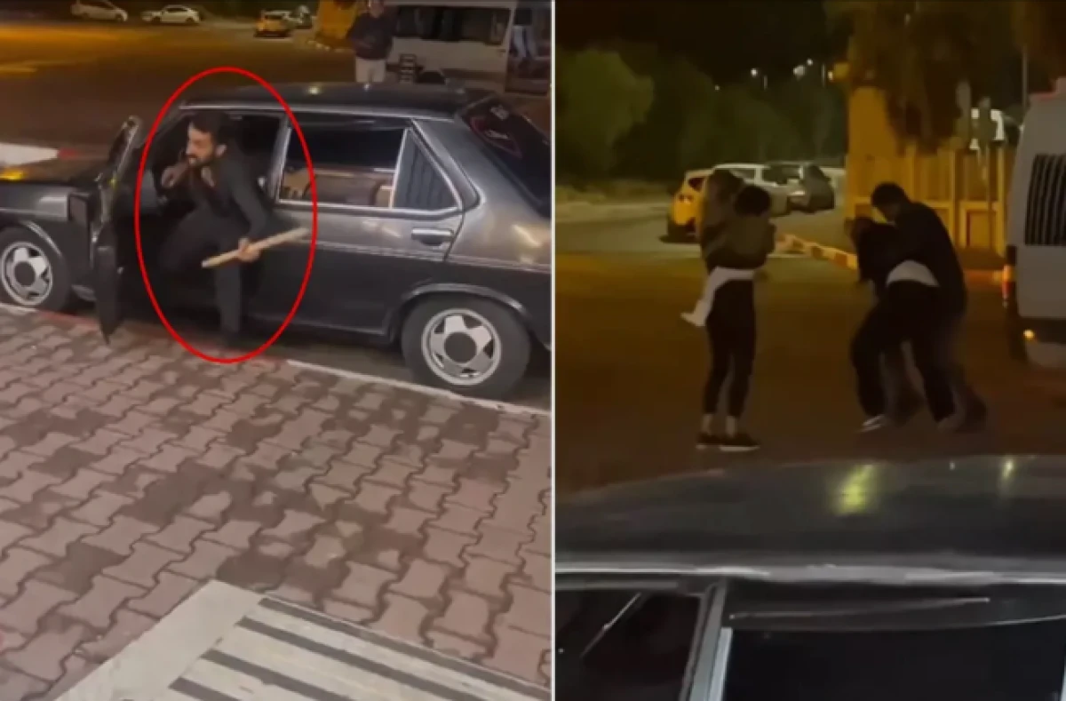 Eşi ve &ccedil;ocuğunun g&ouml;z&uuml; &ouml;n&uuml;nde sopalı saldırı dehşeti 