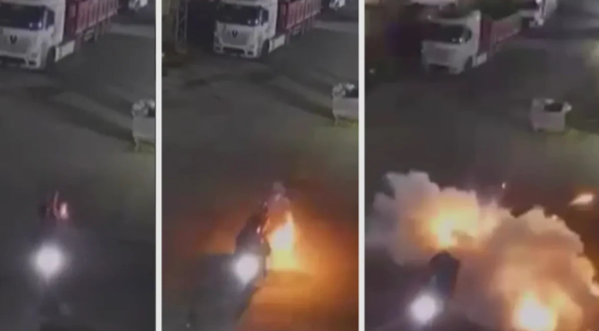 Fabrikaya atmak istediği patlayıcı elinde patlayınca parmağından oldu: O anlar kamerada