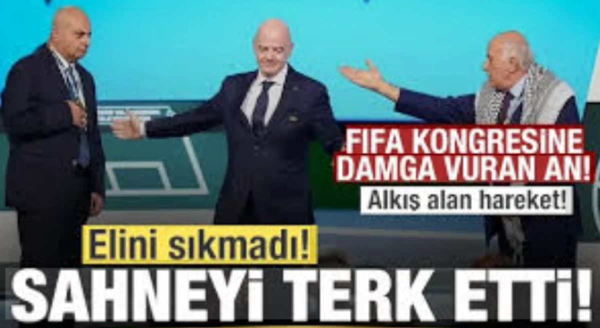 FIFA kongresine damga vuran an! Elini sıkmadı, sahneyi terk etti! Alkış alan hareket