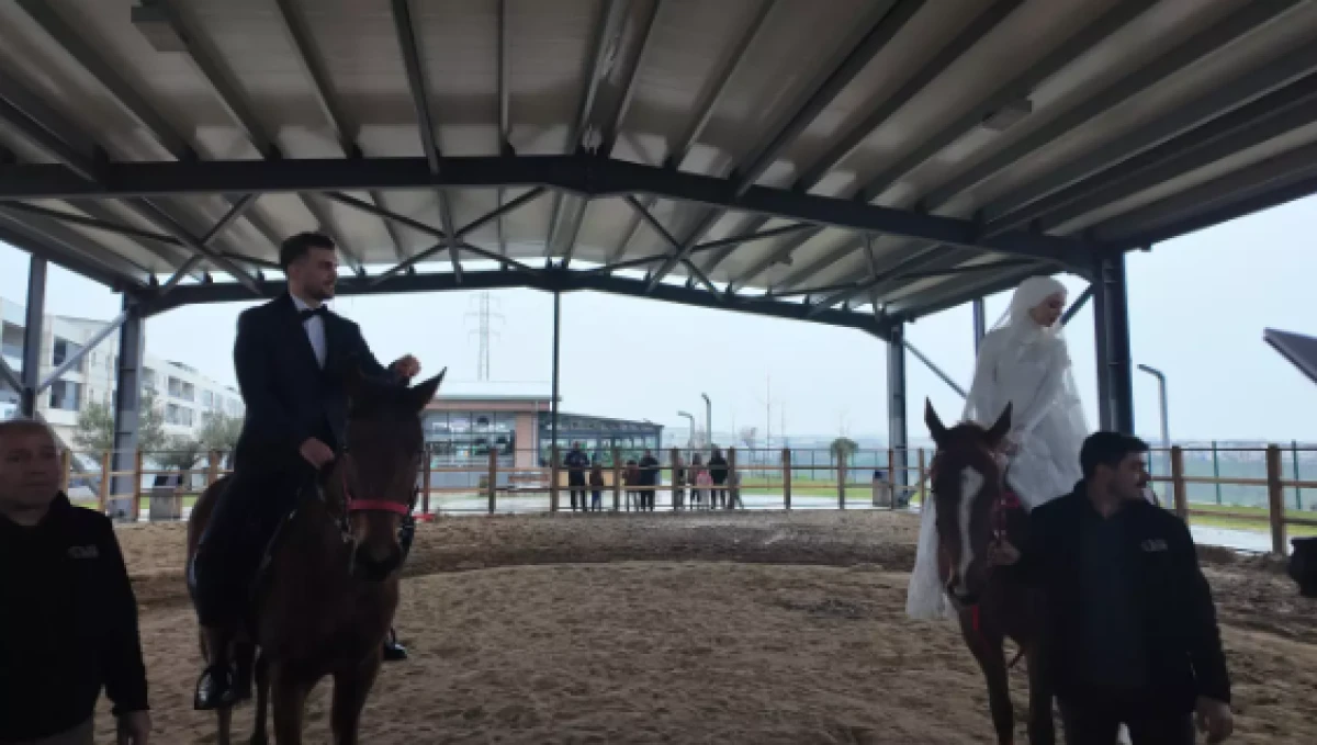 Gelin ata bindi, evet dedi!                