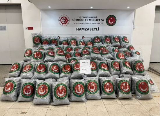 Hamzabeyli Gümrük Kapısı'nda 870 kilogram uyuşturucu ele geçrildi