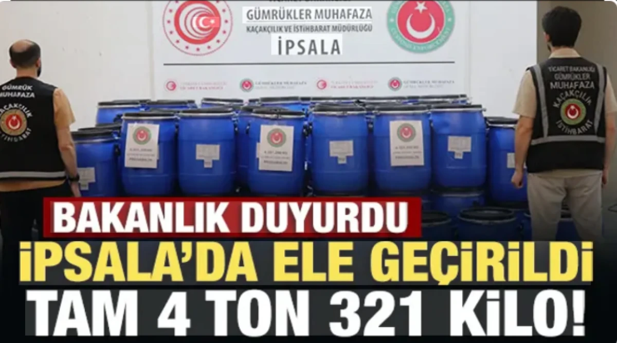 İpsala G&uuml;mr&uuml;k Kapısında ele ge&ccedil;irildi: 4 ton 321 kilo uyuşturucu madde ele ge&ccedil;irildi