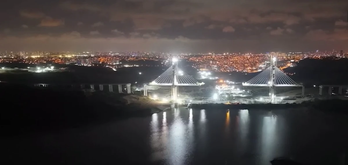 İstanbul'un siluetine yeni simge: Kanal İstanbul'un ilk k&ouml;pr&uuml;s&uuml; y&uuml;kseliyor