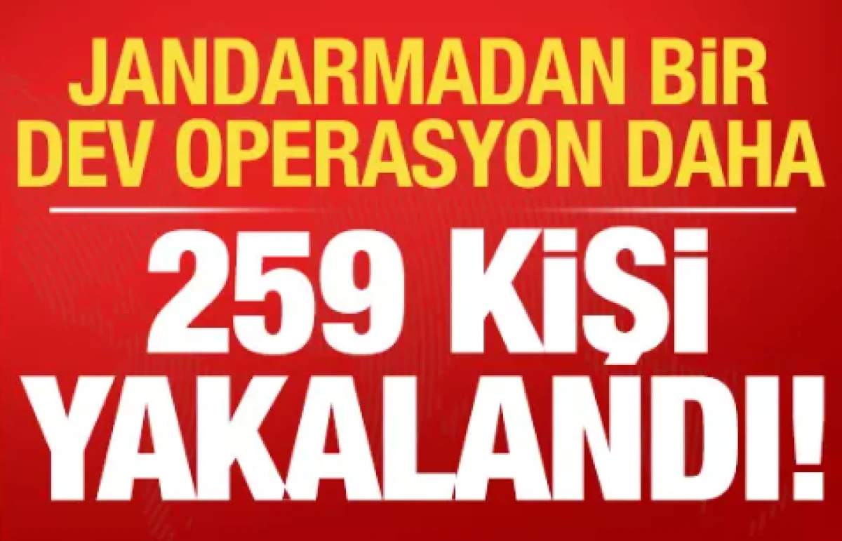 Jandarmadan bir dev operasyon daha: 259 kişi yakalandı!