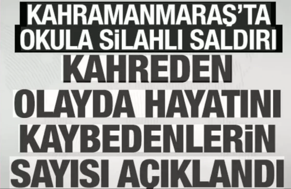 Kahramanmaraş'ta okulda silahlı saldırı! 