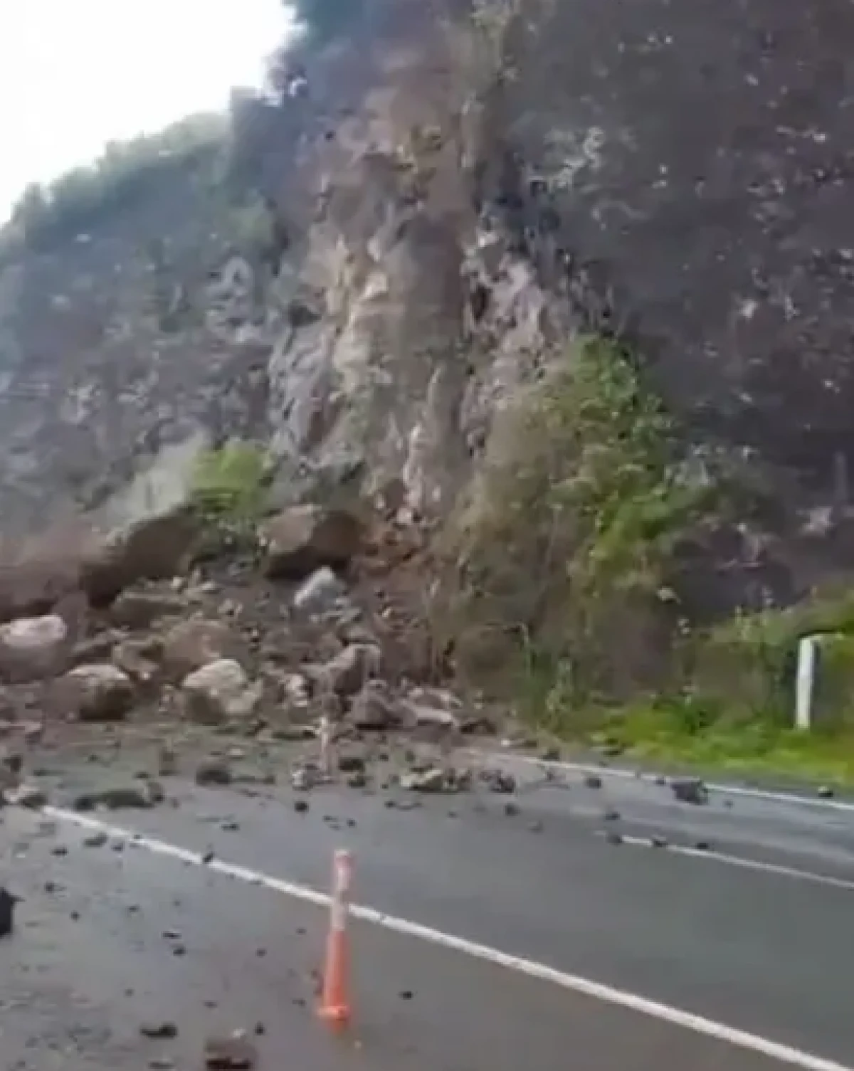 Karadeniz Sahil Yolu'nda heyelan! Ulaşıma kapandı