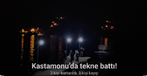 Kastamonu’nun Cide ilçesi açıklarında tekne battı