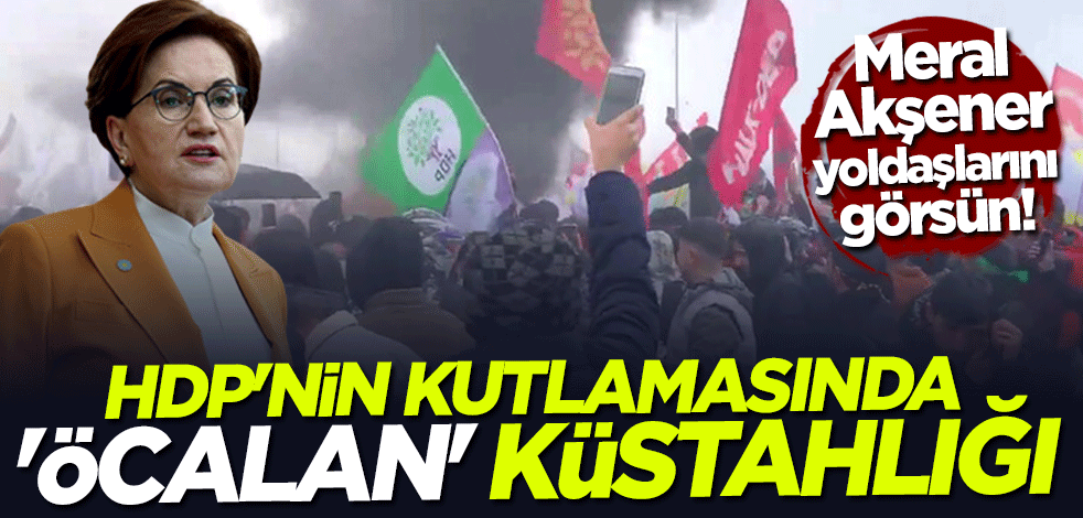 Meral Akşener yoldaşlarını görsün! HDP'nin kutlamasında "Öcalan" küstahlığı