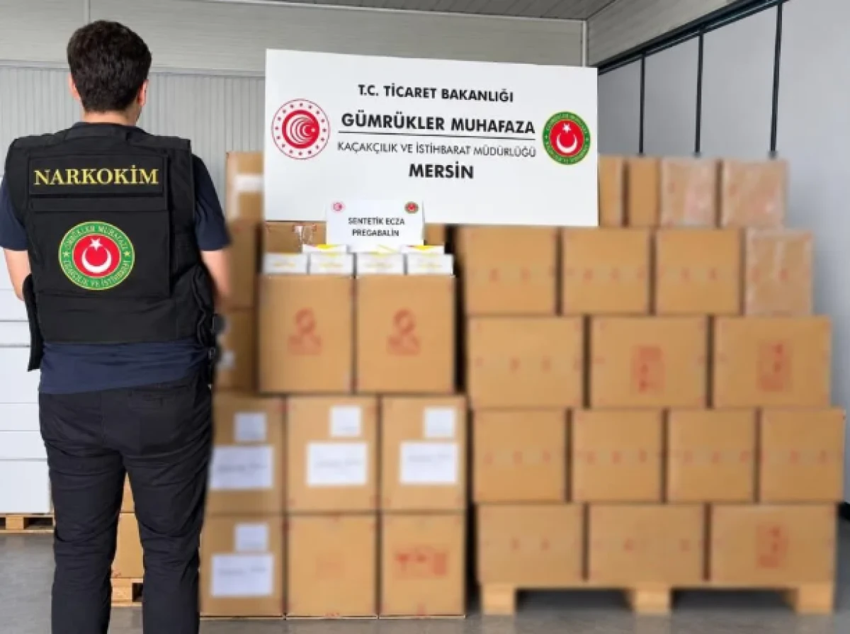 Mersin'de ger&ccedil;ekleştirilen operasyonlarda 1 ton 716 kilogram pregabalin ele ge&ccedil;irildi