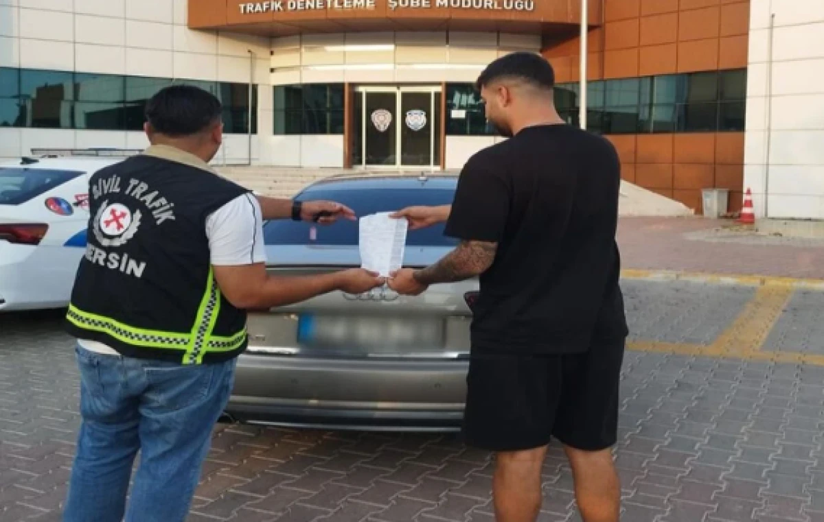 Mersin'de makas atan ehliyetsiz s&uuml;r&uuml;c&uuml;ye 170 bin lira ceza