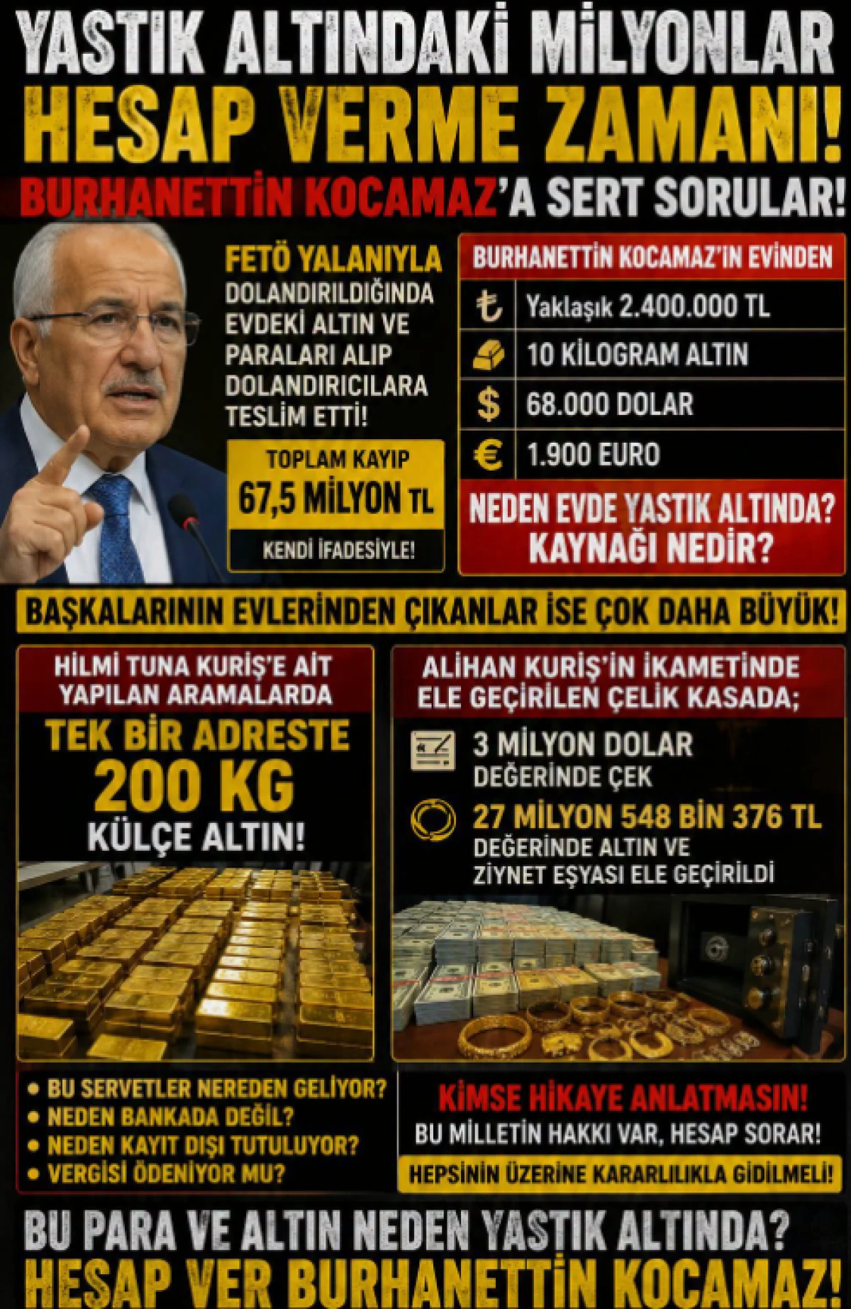 Mersin&rsquo;de Yastık Altındaki Servet Tartışması: Kocamaz&rsquo;a Sorular