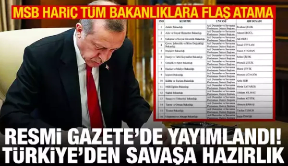 MSB dışında t&uuml;m bakanlıklara &ccedil;arpıcı atama! 