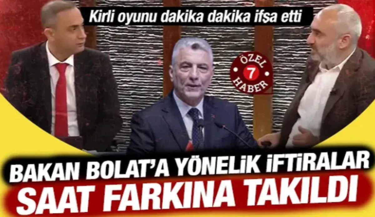 Murat Ağırel'in canlı yayında Bakan Bolat&rsquo;a y&ouml;nelik iftiraları saat farkıyla deşifre oldu