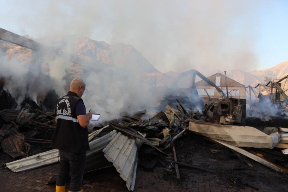 Oltu'da kereste fabrikası yandı, zarar 50 milyon TL 