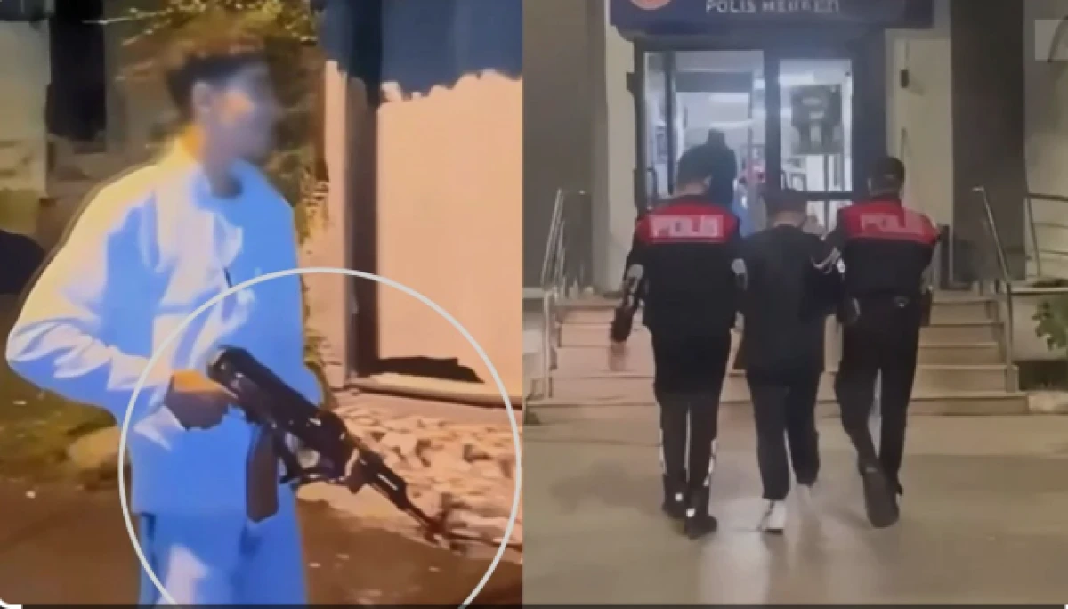 Sarıyer&rsquo;de 14 yaşındaki &ccedil;ocuk g&ouml;zdağı i&ccedil;in kalaşnikofla havaya ateş a&ccedil;tı, yakalandı