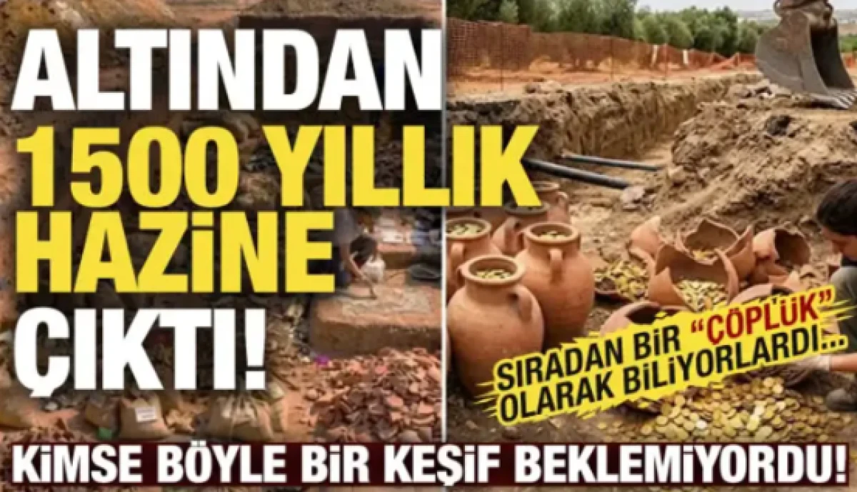 Sıradan bir &ccedil;&ouml;pl&uuml;k sanılıyordu: Altından 1500 yıllık hazine fışkırdı!