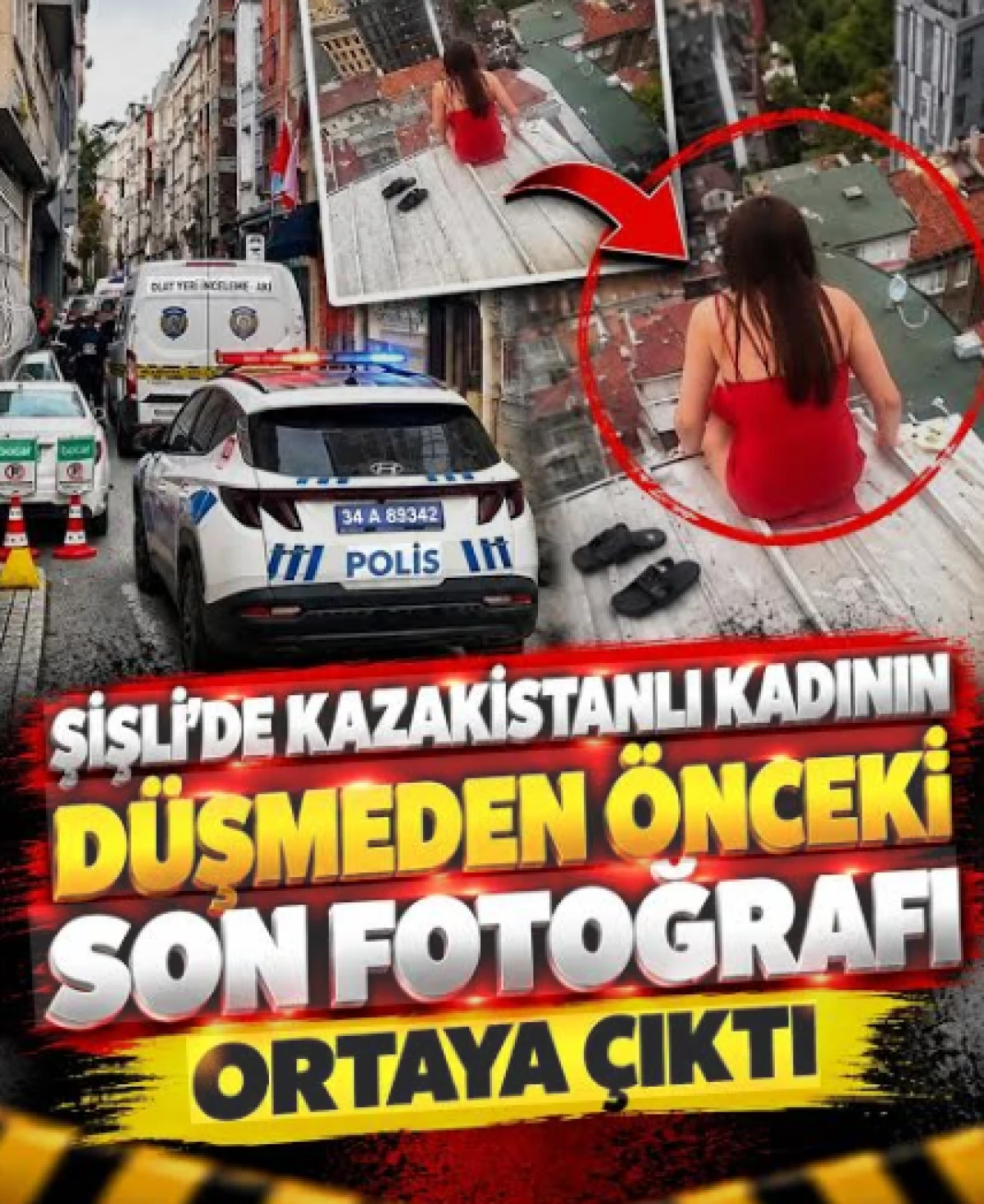 Şişli'de &ccedil;atıdan d&uuml;şen Kazakistanlı kadının son g&ouml;r&uuml;nt&uuml;leri ortaya &ccedil;ıktı