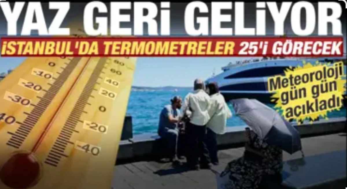 T&uuml;rkiye'de yaz geri geliyor! İstanbul'da sıcaklık 25 dereceye &ccedil;ıkacak