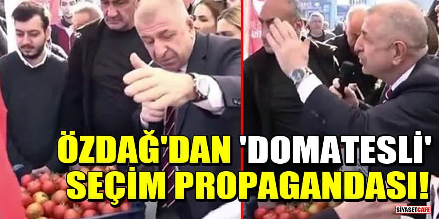 Ümit Özdağ'dan 'domatesli' seçim propogandası!              
