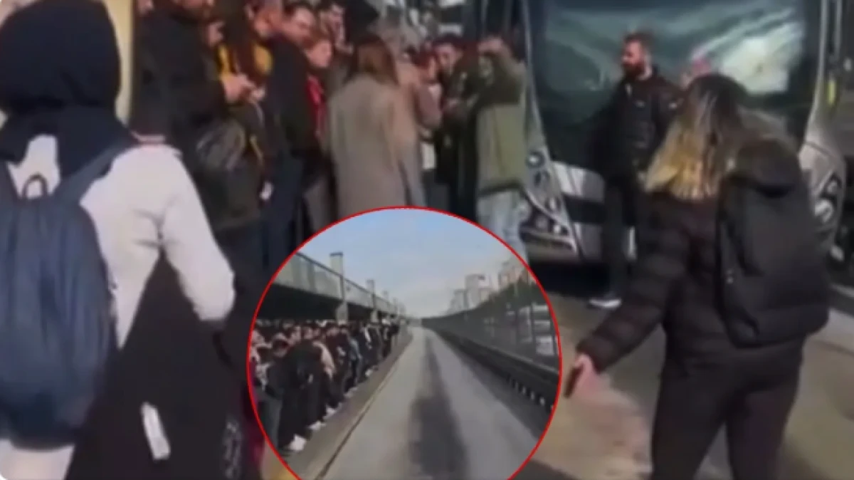 Vatandaş &ccedil;ileden &ccedil;ıktı: Metrob&uuml;s&uuml;n &ouml;n&uuml;n&uuml; kestiler!